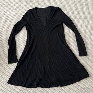 Long Sleeve Sweater Dress - Black